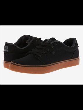 DC Men's Black Canvas Low-Profile Sneakers with Gum Outsole